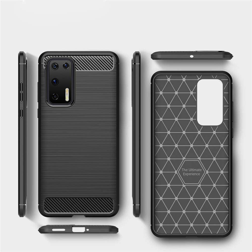 Coque pour Huawei P40 Pro, Techsuit, Carbone, Noire