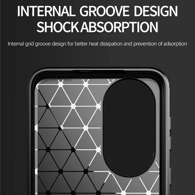Coque pour Huawei P50 Pro, Techsuit, Carbone, Noire