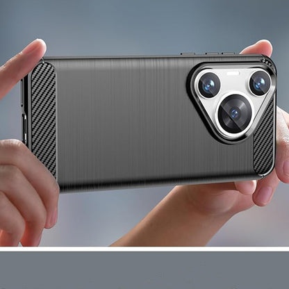 Coque pour Huawei Pura 70, Techsuit, Carbone, Noire