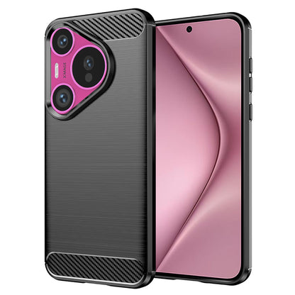Coque pour Huawei Pura 70, Techsuit, Carbone, Noire