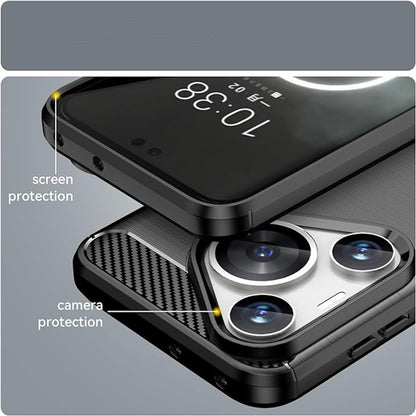Coque pour Huawei Pura 70, Techsuit, Carbone, Noire