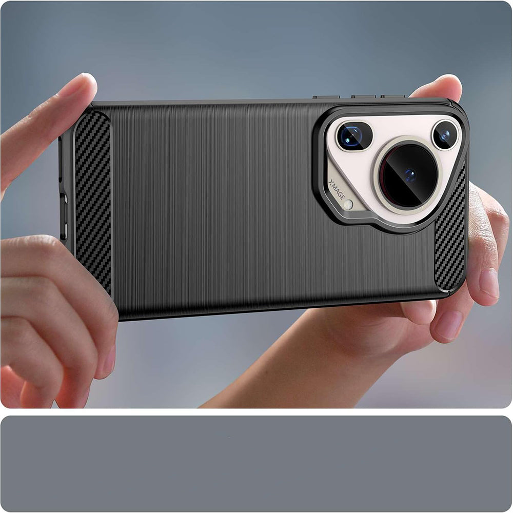 Coque pour Huawei Pura 70 Ultra, Techsuit, Carbone, Bleue