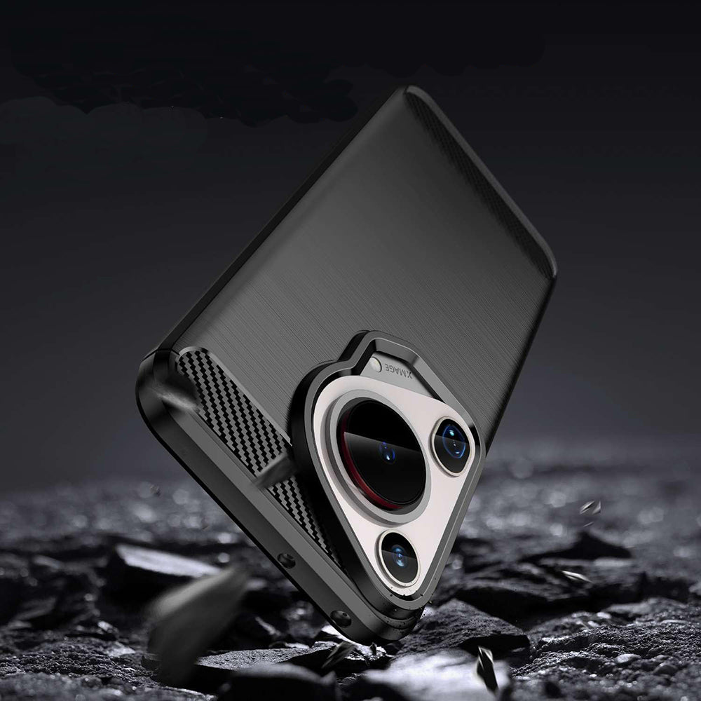 Hülle für Huawei Pura 70 Ultra, Techsuit, Carbon, Schwarz