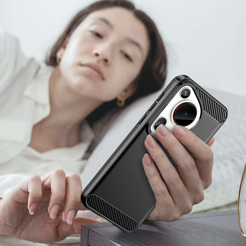 Hülle für Huawei Pura 70 Ultra, Techsuit, Carbon, Schwarz