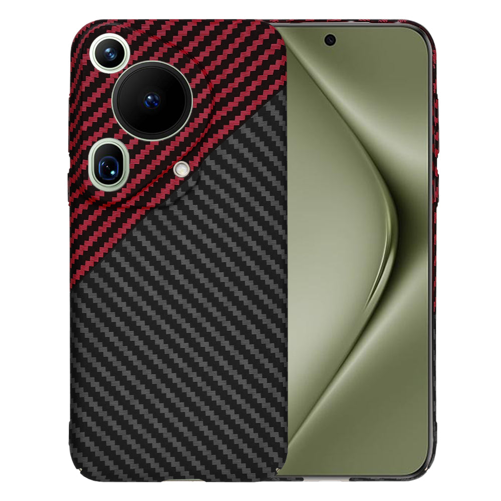 Hülle für Huawei Pura 70 Ultra, Techsuit, Carbonite FiberShell, Schwarz Rot