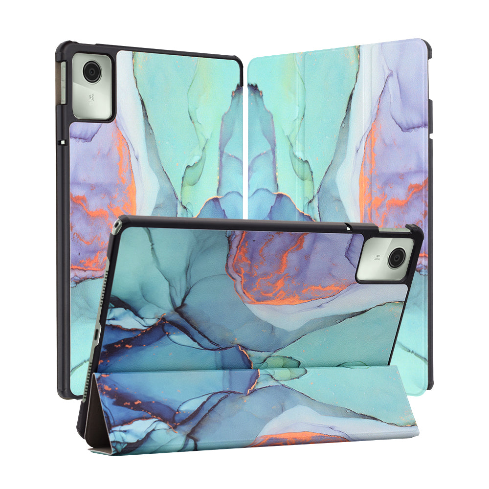 Hülle für Lenovo Tab M11, Techsuit, FoldPro Green Time, Mehrfarbig