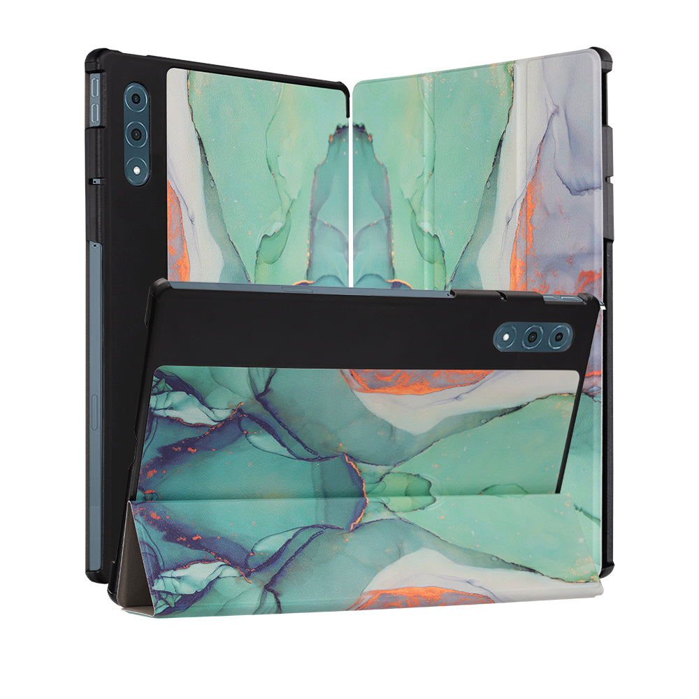 Case for Lenovo Yoga Tab Plus, Techsuit, FoldPro Green Time, Multicolor