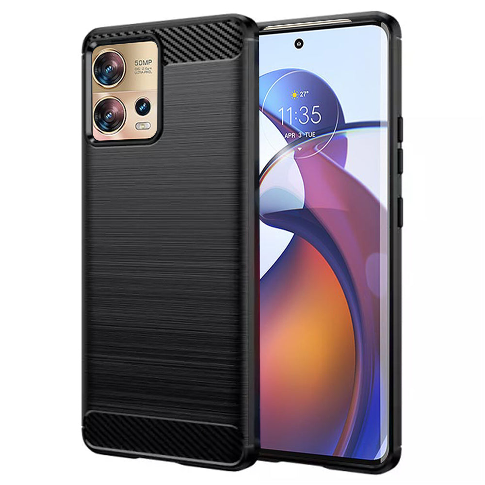 Hülle für Motorola Edge 30 Fusion, Techsuit, Carbon, Schwarz