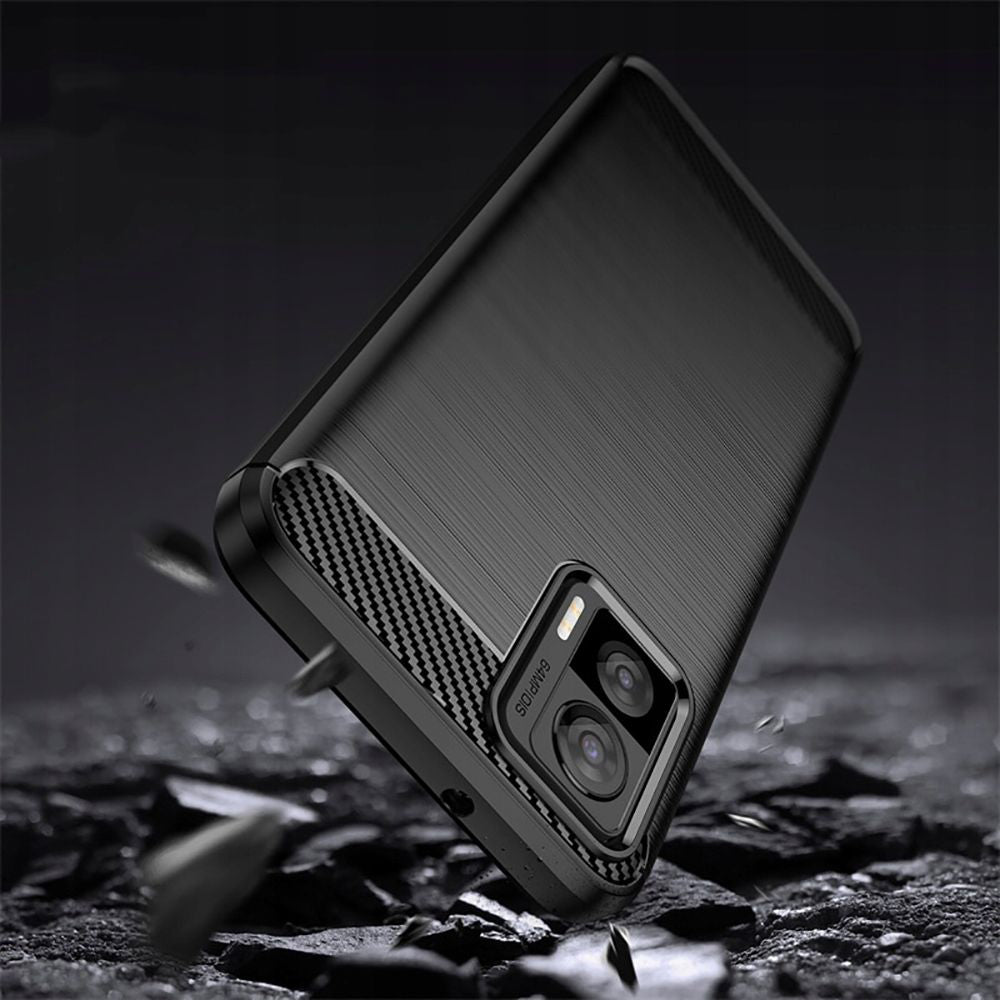 Hülle für Motorola Edge 30 Neo, Techsuit, Carbon, Schwarz