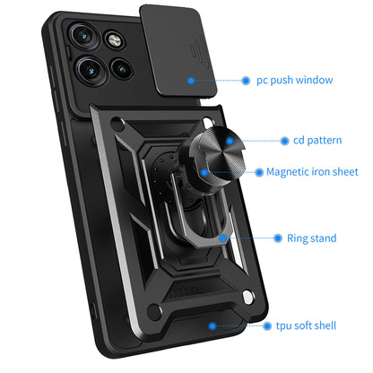 Hülle für Motorola Edge 50 Neo, Techsuit, CamShield, Schwarz