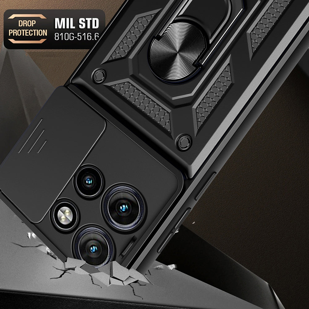 Hülle für Motorola Edge 50 Neo, Techsuit, CamShield, Schwarz