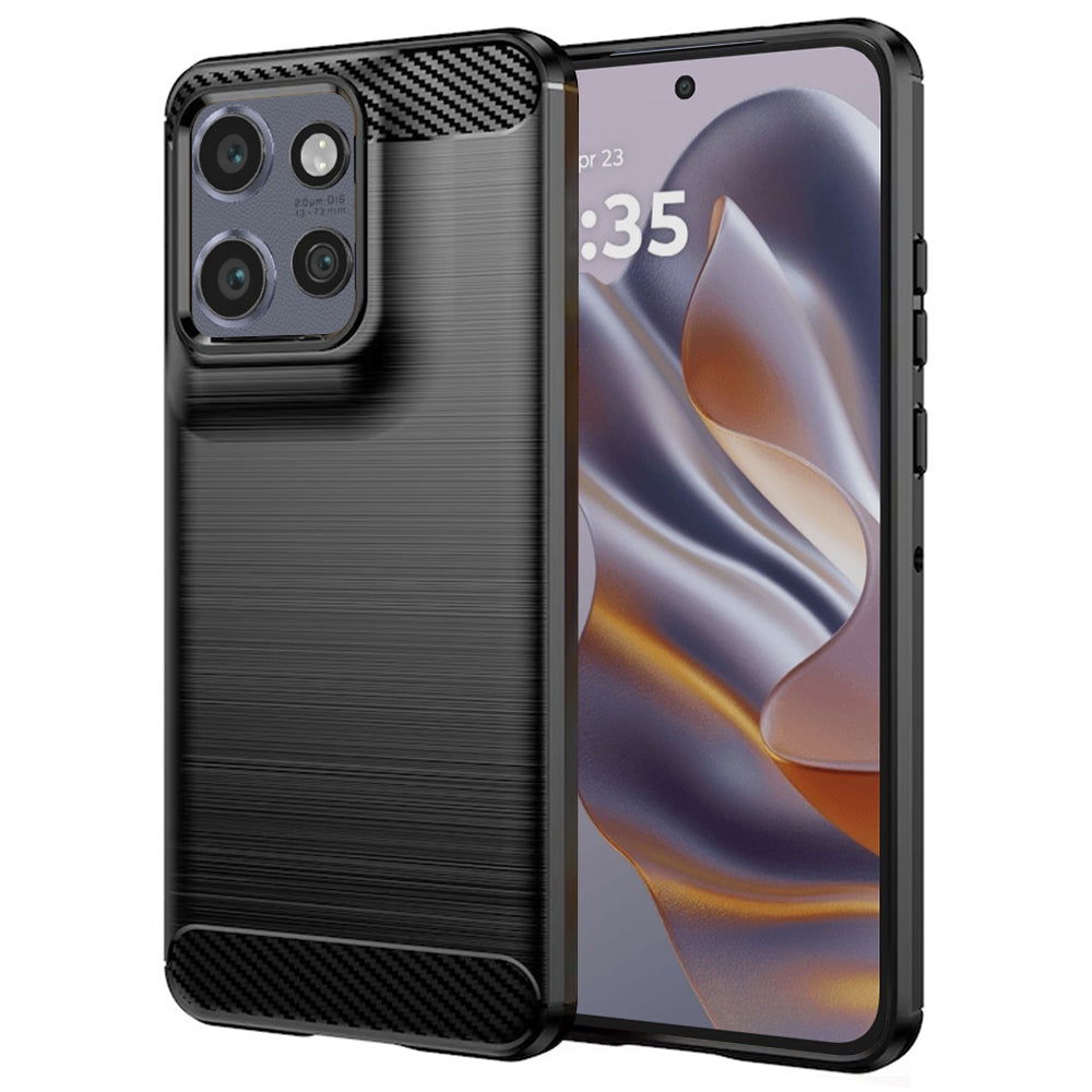 Coque pour Motorola Edge 50 Neo, Techsuit, Carbone, Noire