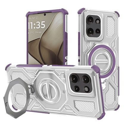 Hülle für Motorola Edge 50, Techsuit, Carbon Shield Pro, Lila