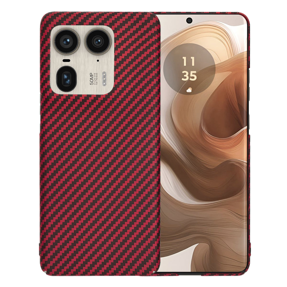 Case for Motorola Edge 50 Ultra, Techsuit, Carbonite FiberShell, Red
