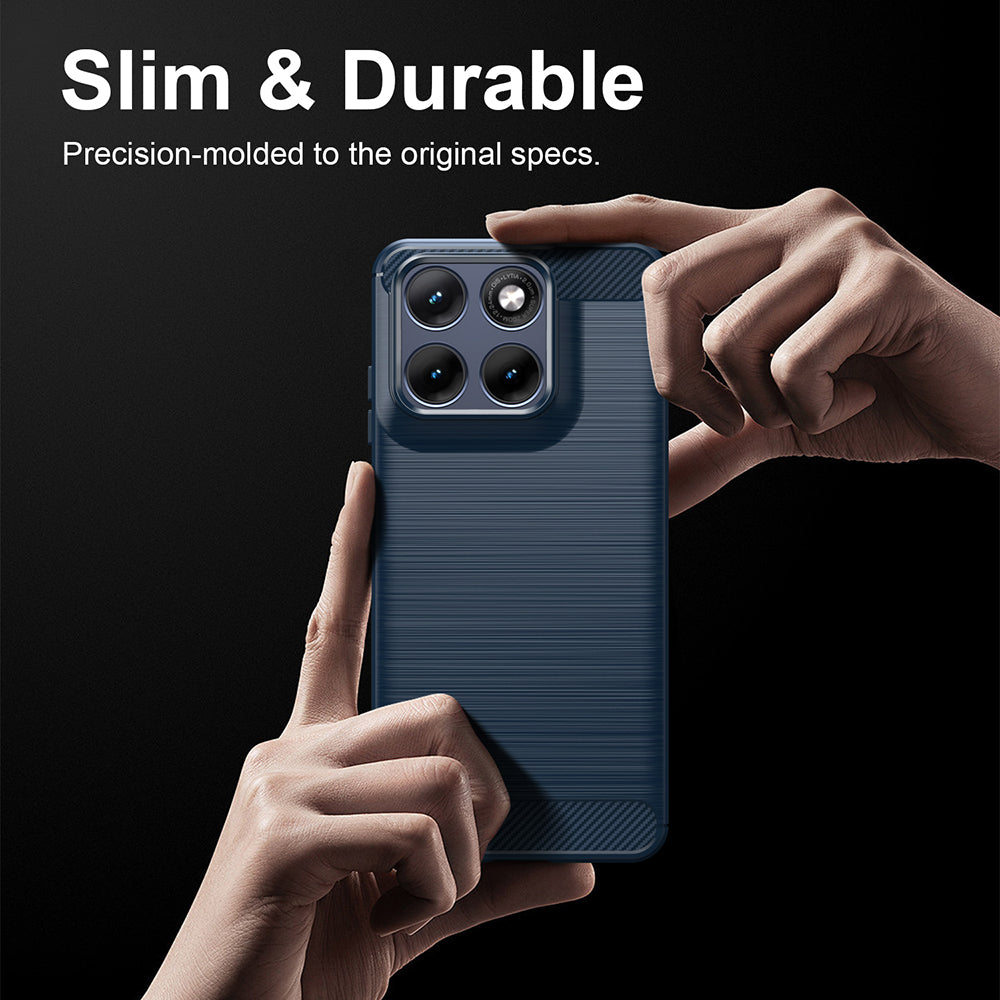 Hülle für Motorola Edge 70 Fusion, Techsuit, Carbon, Blau