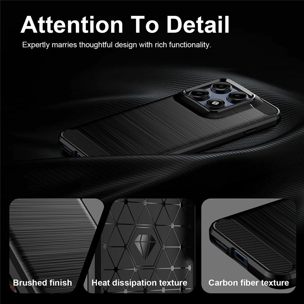 Coque pour Motorola Edge 70 Pro, Techsuit, Carbone, Noire