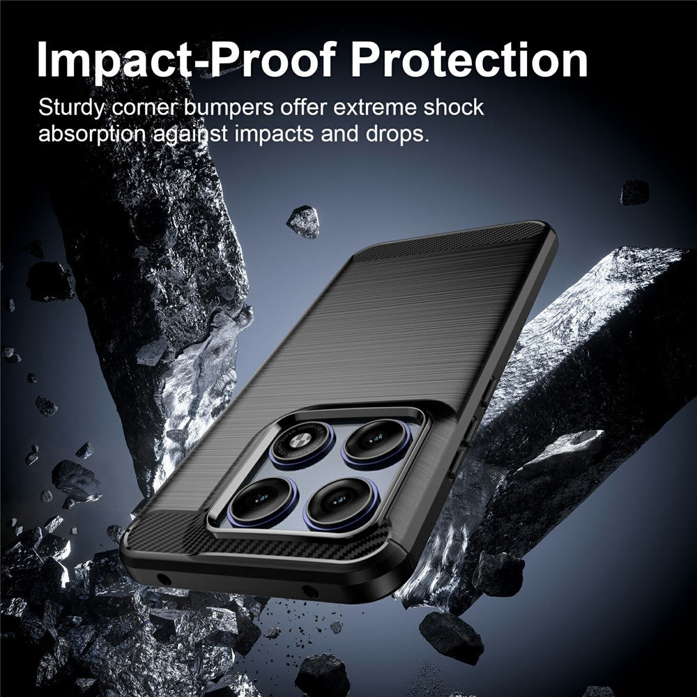 Coque pour Motorola Edge 70 Pro, Techsuit, Carbone, Noire