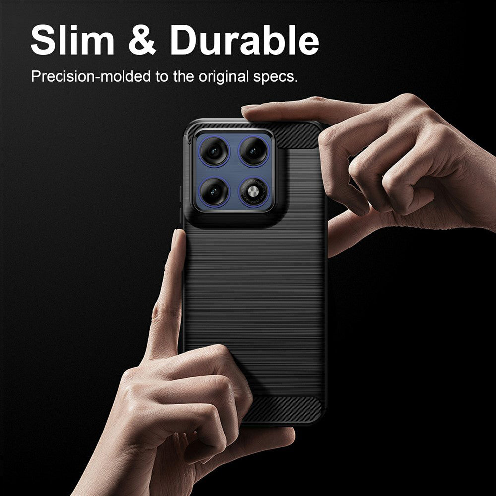 Coque pour Motorola Edge 70 Pro, Techsuit, Carbone, Noire