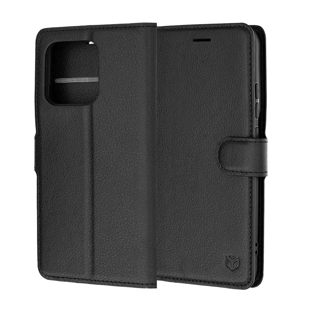Étui pour Motorola Edge 70 Pro, Techsuit, Leather Folio, Noir