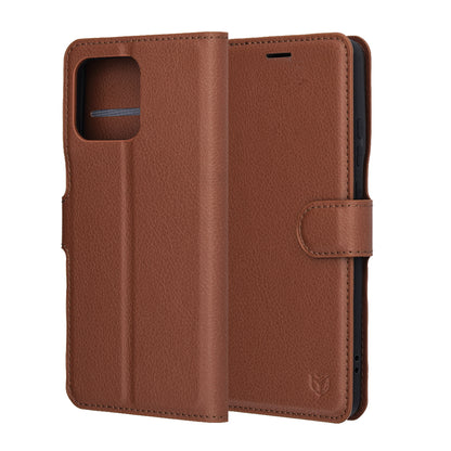Hülle für Motorola Edge 70, Techsuit, Leather Folio, Braun