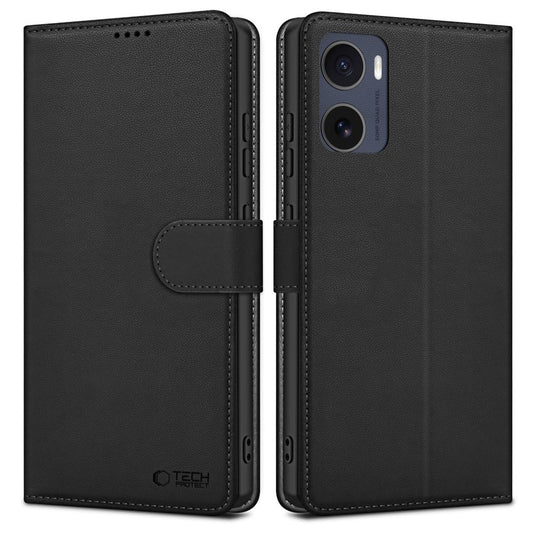 Étui pour Motorola Moto E15 / G05, Tech-Protect, Portefeuille, Noir