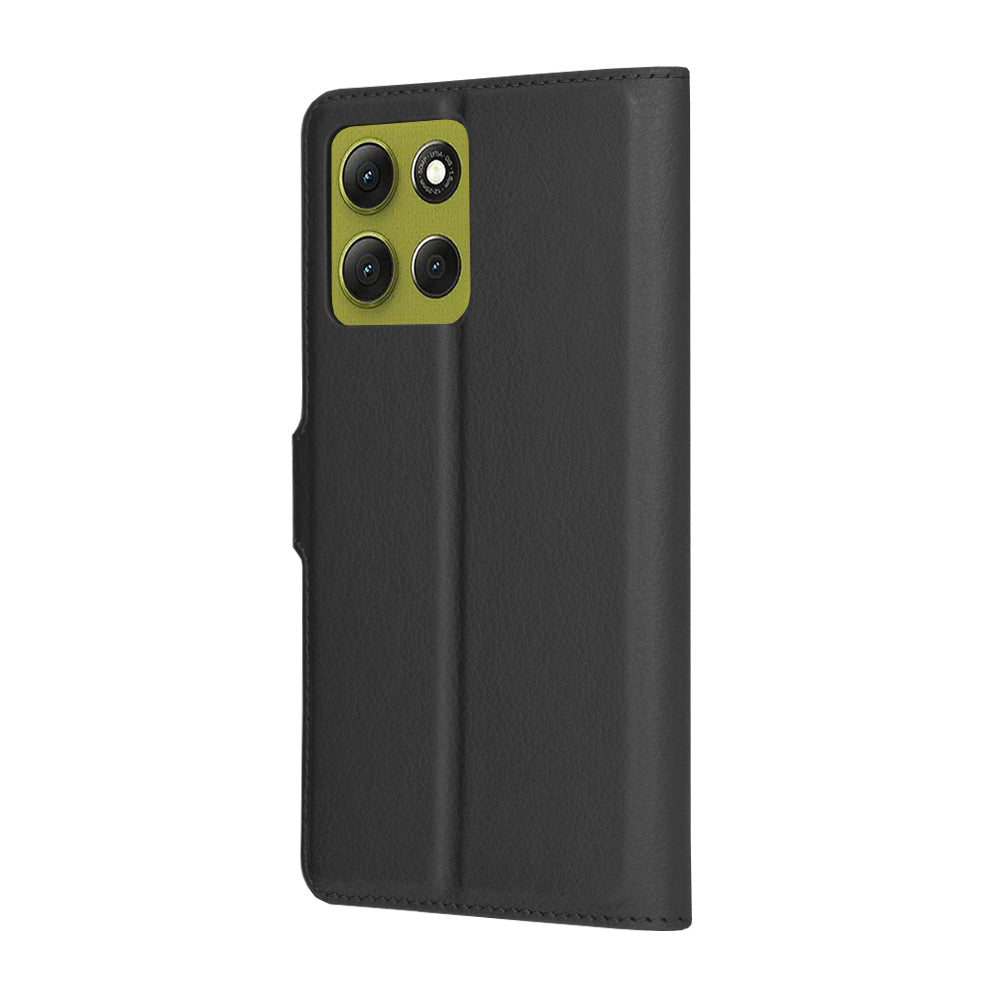 Hülle für Motorola Moto G86, Techsuit, Leder-Folio, Schwarz