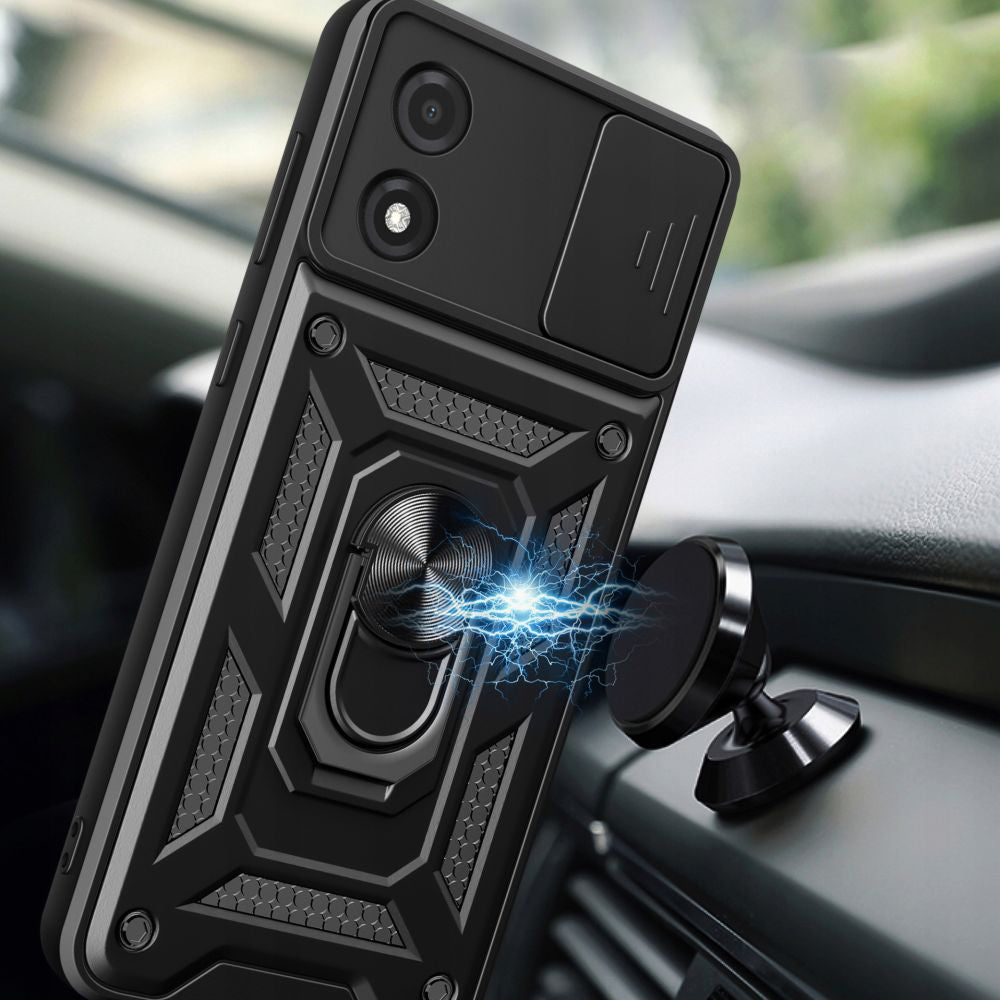Coque pour Motorola Moto E13, Techsuit, CamShield, Noire