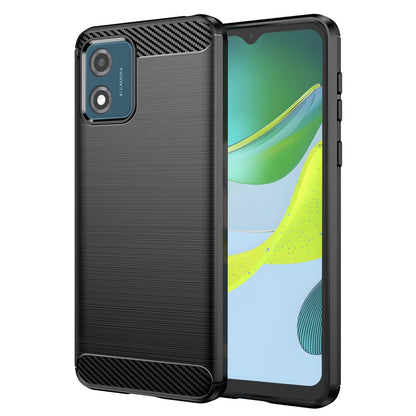 Coque pour Motorola Moto E13, Techsuit, Carbone, Noire