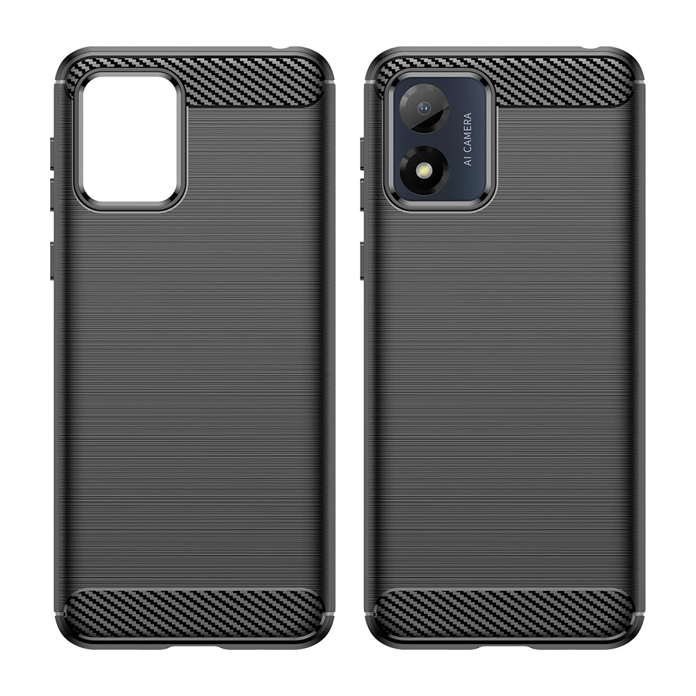 Coque pour Motorola Moto E13, Techsuit, Carbone, Noire