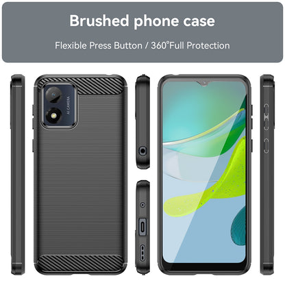 Coque pour Motorola Moto E13, Techsuit, Carbone, Noire