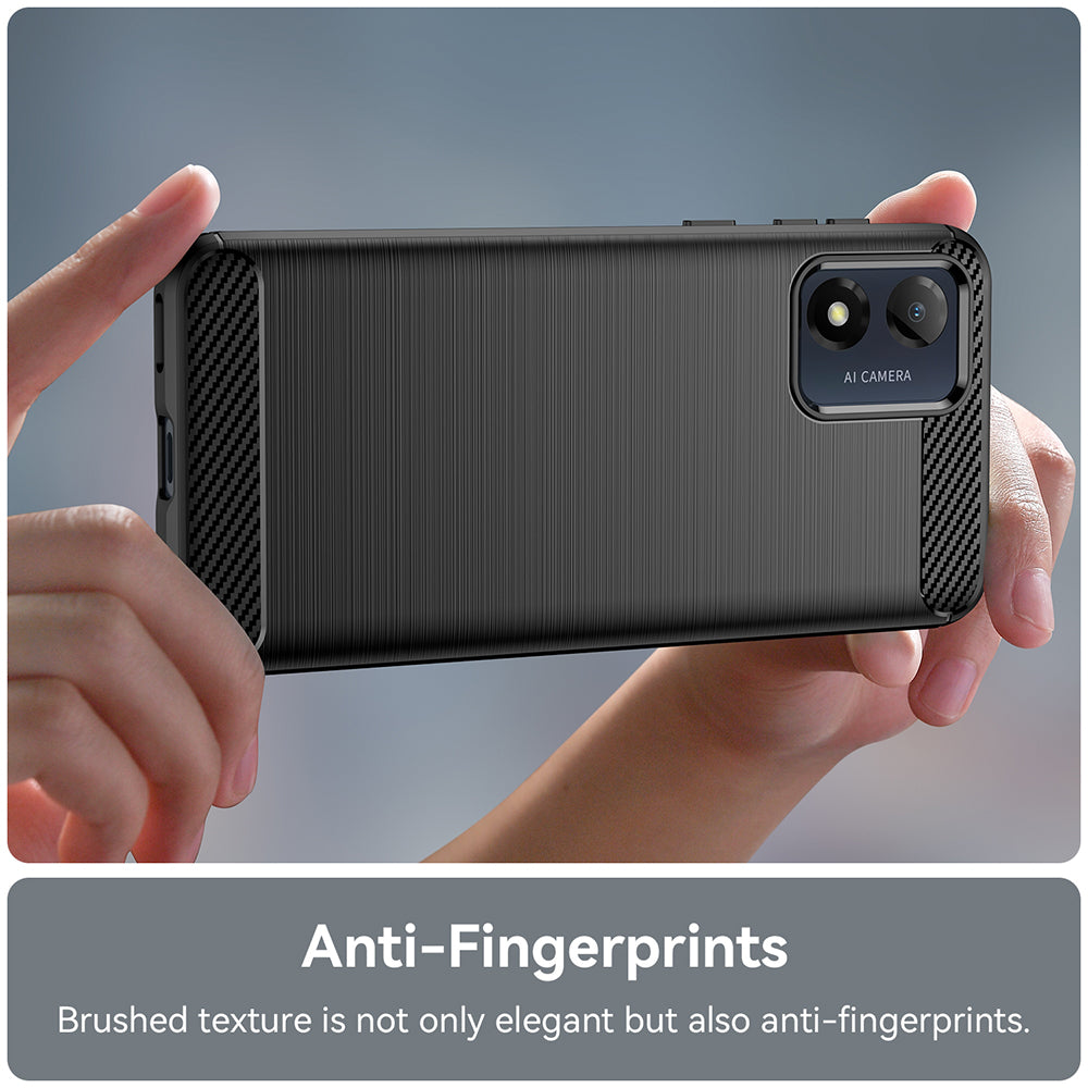 Coque pour Motorola Moto E13, Techsuit, Carbone, Noire