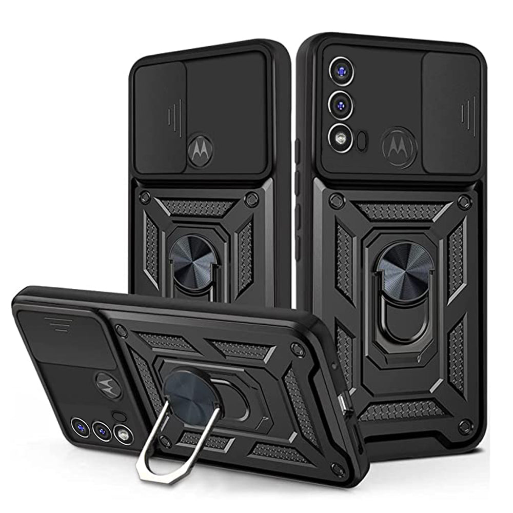 Coque pour Motorola Moto E40 / E30 / E20, Techsuit, CamShield, Noire