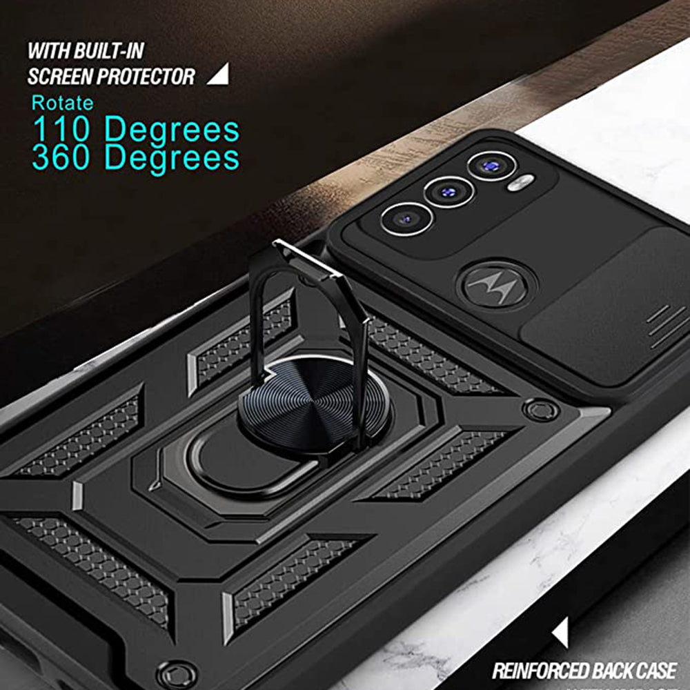 Coque pour Motorola Moto E40 / E30 / E20, Techsuit, CamShield, Noire