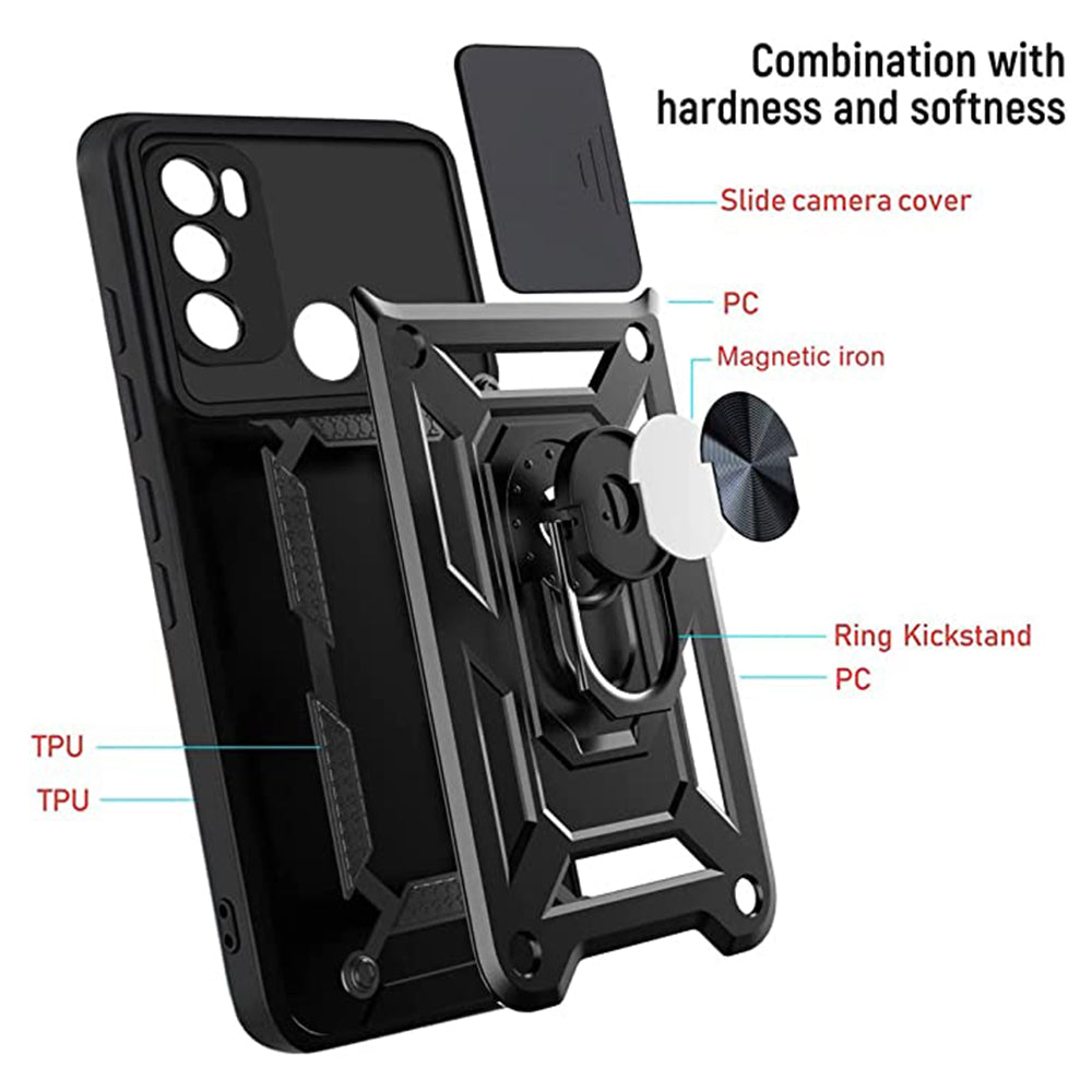 Coque pour Motorola Moto E40 / E30 / E20, Techsuit, CamShield, Noire