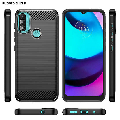 Coque pour Motorola Moto E40 / E30 / E20, Techsuit, Carbone, Noire