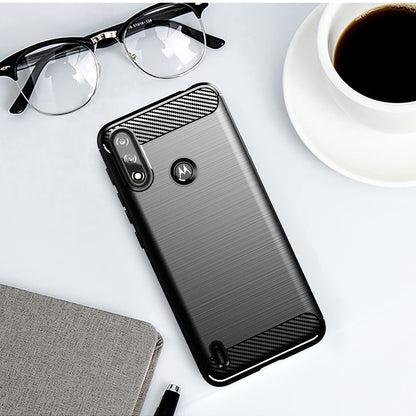 Coque pour Motorola Moto E7i Power / E7 Power, Techsuit, Carbone, Noire