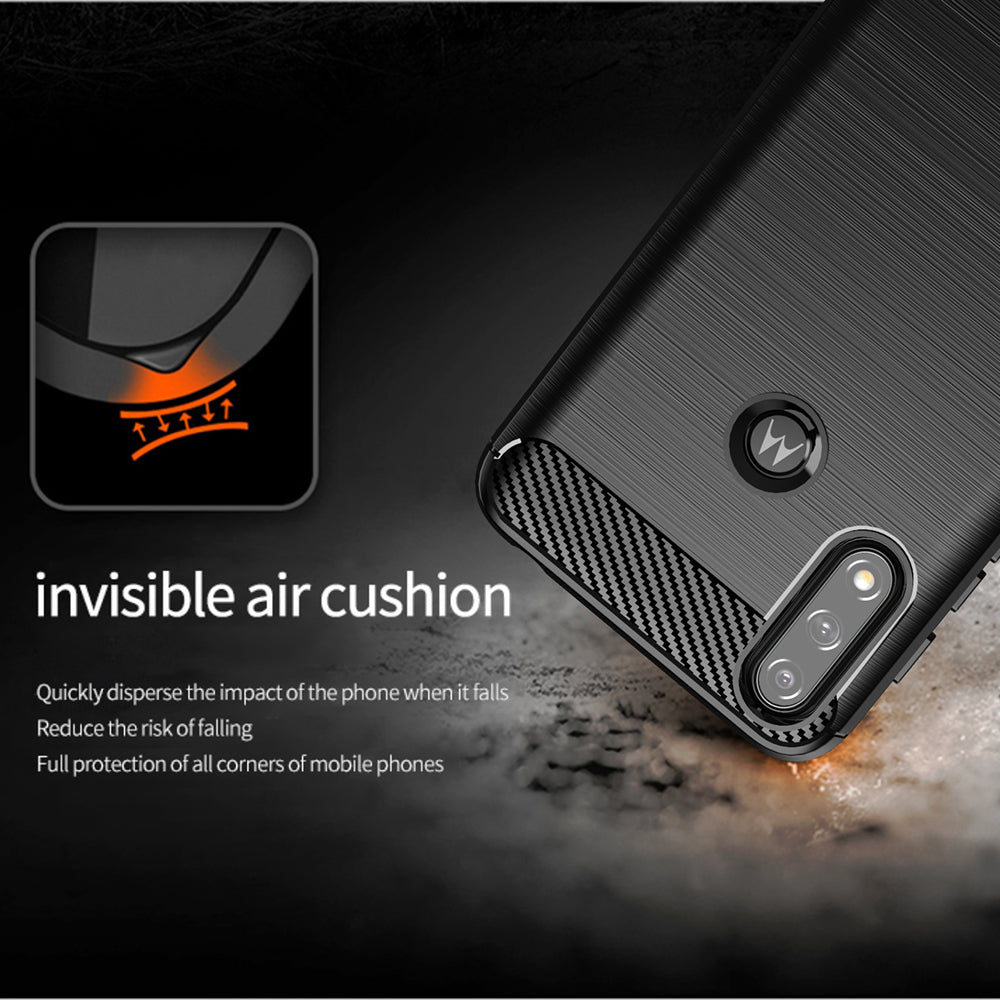 Coque pour Motorola Moto E7i Power / E7 Power, Techsuit, Carbone, Noire