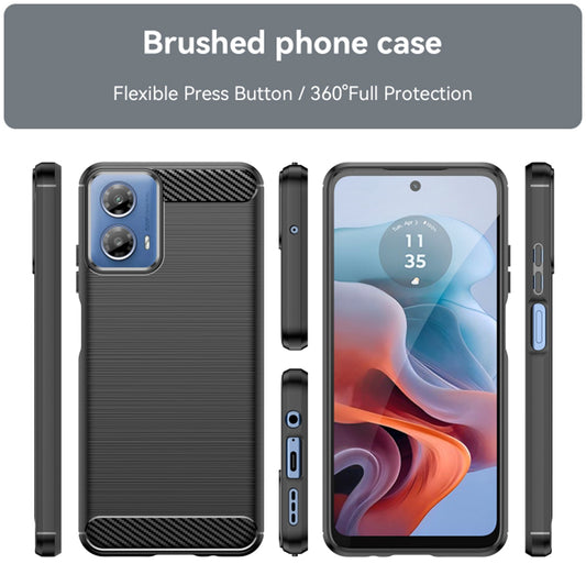 Hülle für Motorola Moto G04s / E14 / G24 Power / G04 / G24, Techsuit, Carbon, Schwarz