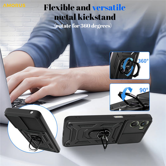 Étui pour Motorola Moto G06, Techsuit, CamShield, Bleu