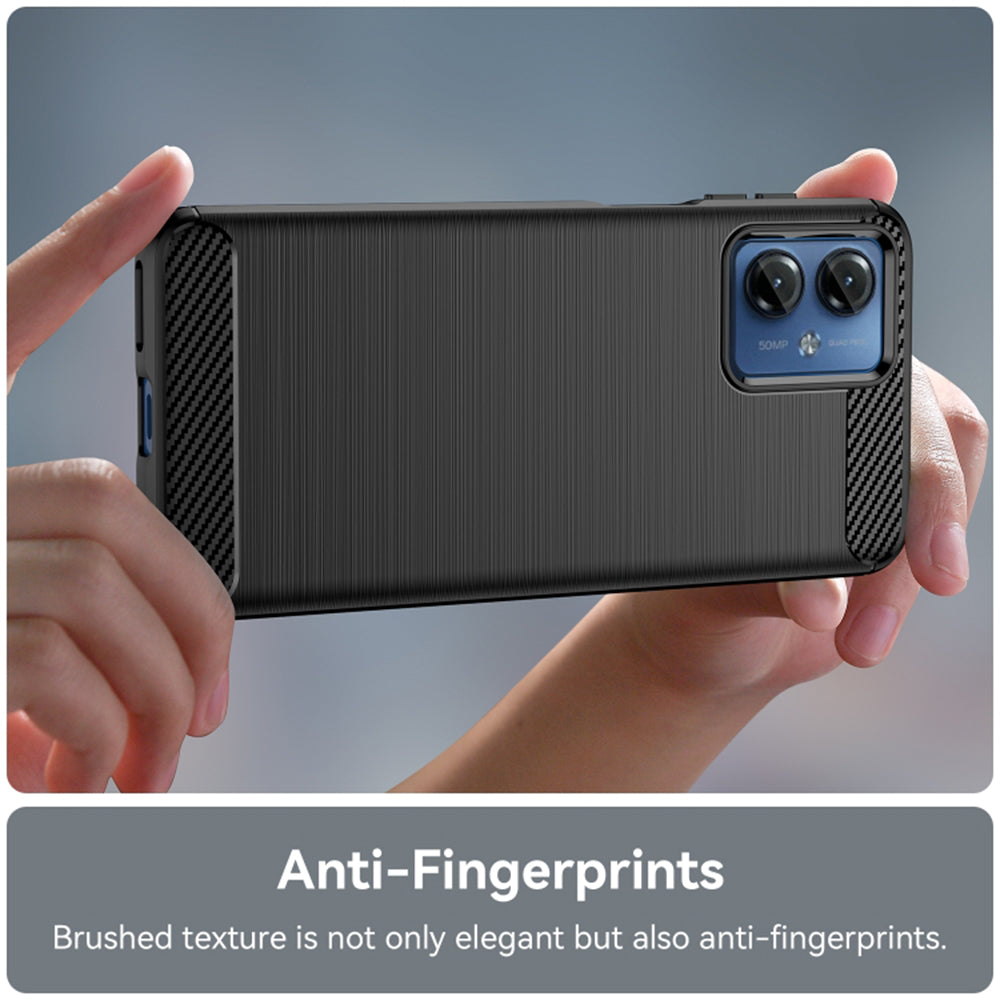 Coque pour Motorola Moto G14, Techsuit, Carbone, Noire