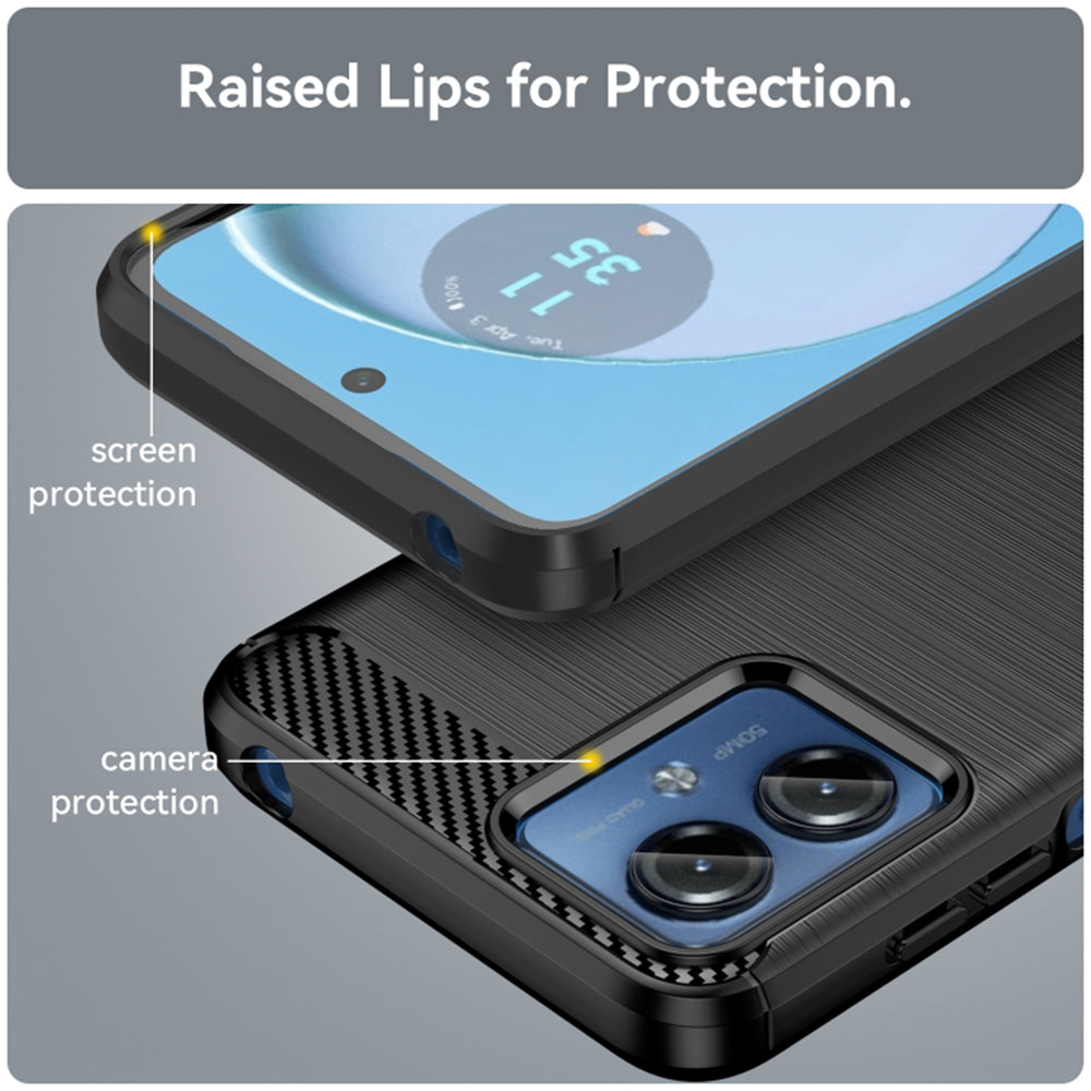 Coque pour Motorola Moto G14, Techsuit, Carbone, Noire