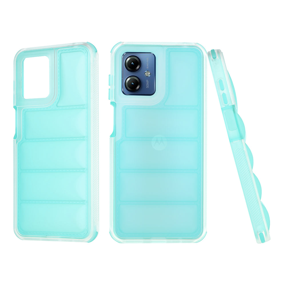 Case for Motorola Moto G14, Techsuit, Wave Shield, Turquoise