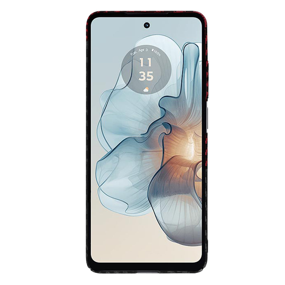 Hülle für Motorola Moto G24 Power, Techsuit, Carbonite FiberShell, Schwarz Rot