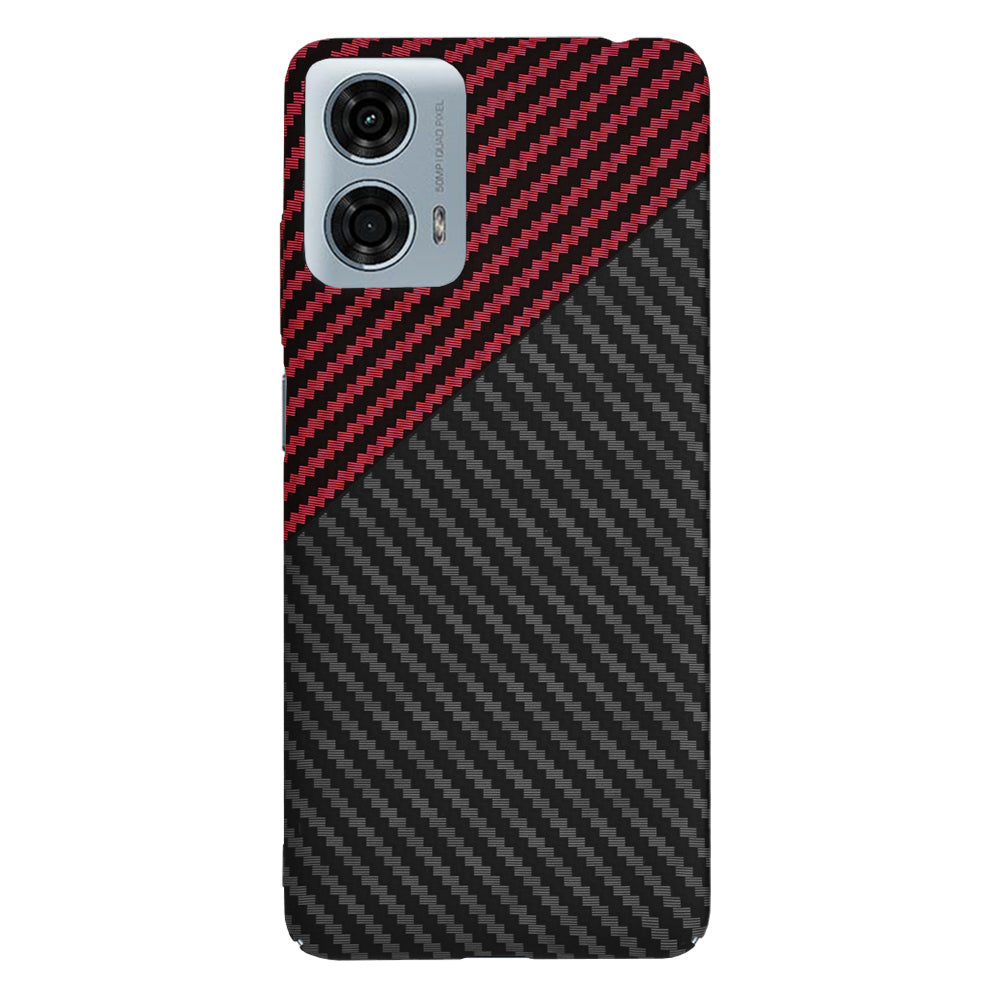 Hülle für Motorola Moto G24 Power, Techsuit, Carbonite FiberShell, Schwarz Rot