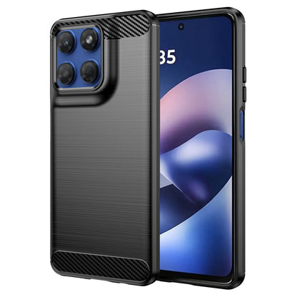 Hülle für Motorola Moto G47 / G37 Power / G37 / G67 Power / G57 Power, Techsuit, Carbon, Schwarz