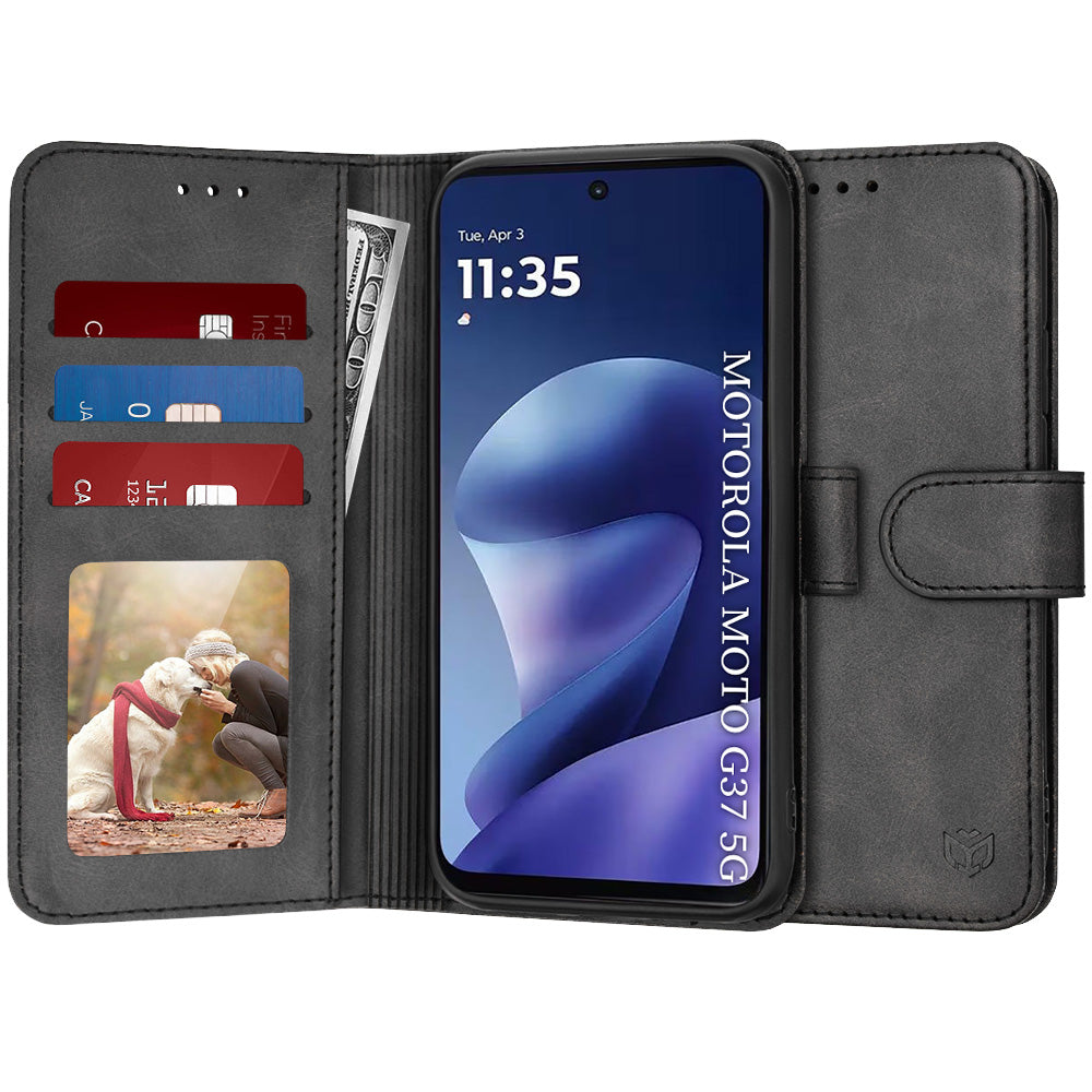 Hülle für Motorola Moto G47 / G37 Power / G37, Techsuit, Diary Book, Schwarz