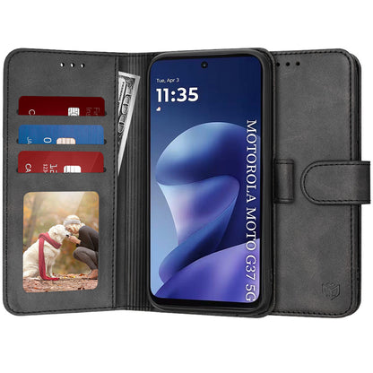 Hülle für Motorola Moto G47 / G37 Power / G37, Techsuit, Diary Book, Schwarz