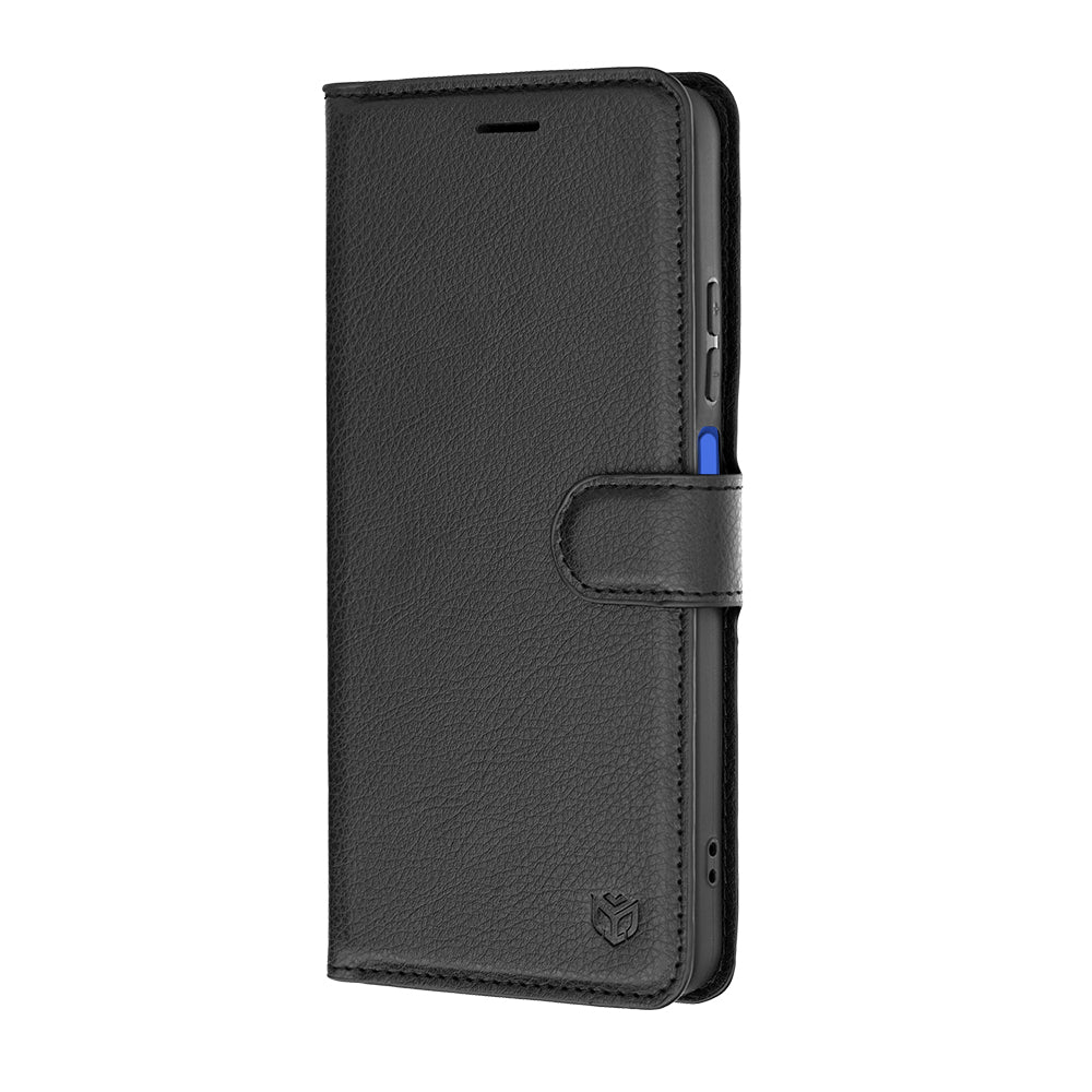 Hülle für Motorola Moto G47 / G37 Power / G37, Techsuit, Leder-Folio, Schwarz