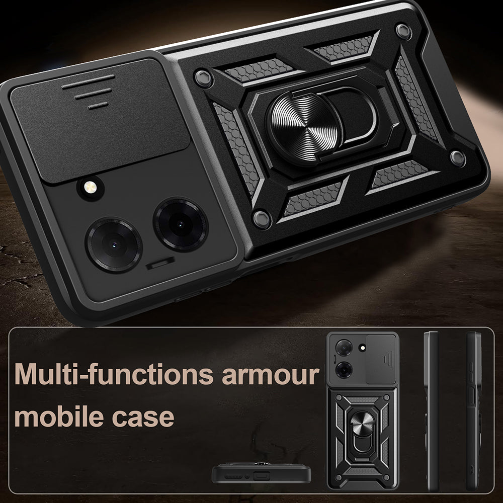 Coque pour Motorola Moto G47 / G37, Techsuit, CamShield, Noire