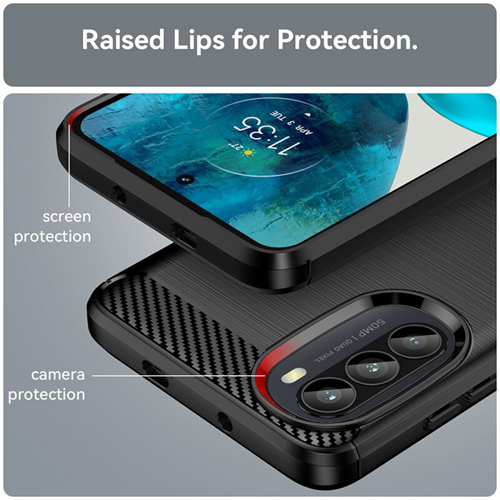 Case for Motorola Moto G52 / G82, Techsuit, Carbon, Black